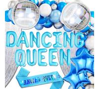JeVenis decorazioni per feste in discoteca striscione con palloncini regina danzante decorazioni per addio al nubilato dancing queen decorazione per festa mamma mia decorazione anni '70