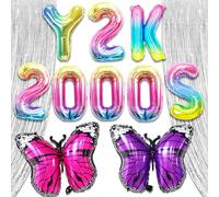 JeVenis decorazioni per feste y2k a forma di farfalla forniture per feste dei primi anni 2000 decorazioni per feste adolescenti anni 2000 palloncini per compleanno y2k 2000
