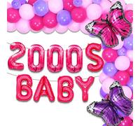 JeVenis decorazioni per feste y2k rosa caldo palloncini per feste anni 2000 con segno del bambino forniture per feste dei primi anni 2000 palloncini per compleanno anni 2000 y2k