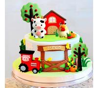 JeVenis decorazioni per torta della fattoria decorazione compleanno mucca topper per torta di animali della fattoria decorazioni per torta mucca maiale pollo topper per torte di animali della fattoria