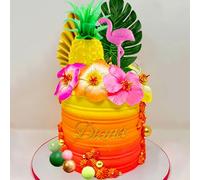 JeVenis decorazioni per torta hawaiana cake topper tropicale cake topper per torta luau decorazioni per torta moana decorazioni per torta fiori di ibisco