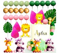 JeVenis decorazioni per torta safari baby shower torta due selvaggi ragazza selvaggia topper per torta uno decorazioni per torta safari topper per torta wild one topper per torta di