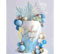JeVenis decorazioni per torte blu argento glitter blu bianco argento palle | decorazioni per torte blu argento glitter blu bianco argento palle cake topper per la decorazione di nozze materiale