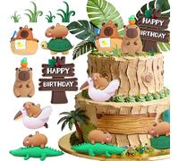 jevenis decorazioni torta figure di capybara topper animali per compleanno