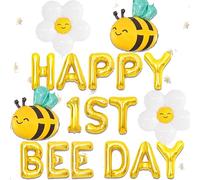 JeVenis Happy 1st Bee Day Balloon So Sweet to Bee One Sfondo Bumble Bee Decorazione per il primo compleanno Fun to Bee One Decorazione Happy 1st Bee Day Decorazione