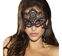JeVenis Maschera Occhi in Pizzo Sexy di Lusso per Ballo in Costume, Festa e Cosplay (Nero)