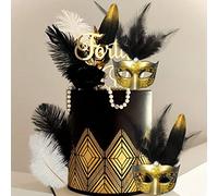 JeVenis Maschere in maschera Decorazione per torta Piume Decorazione per torta Decorazioni per tavola anni '20 Decorazioni per torta Flapper