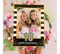 Jevenis black gold 18 compleanno festa photo booth oggetti di scena 18 compleanno photo frame compleanno photo frame