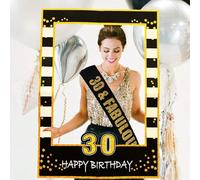 JeVenis Nero Oro 30° Compleanno Photo Booth Props 30° Compleanno