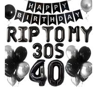 JeVenis palloncini rip to my 30s palloncini rip anni 30 decorazione di compleanno gotica decorazione palloncini compleanno 40 striscione morte ai miei 30 anni decorazione funerale per la mia giovinez