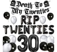 JeVenis palloncini rip twenties palloncini rip to my 20s decorazione di compleanno gotica striscione morte ai miei 20 anni decorazione per il 30° compleanno funerale per la mia giovinezza