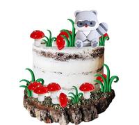 JeVenis Raccoon Cake Topper Woodland Animal Fungo Decorazione di Compleanno Bosco Decorazione Torta di Compleanno Decorazione Torta di Compleanno Figure Animali Selvatici per Party Diorama