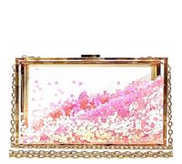 JeVenis rosa pochette da cerimonia con strass borsa trasparente donna pochette oro da sera pochette trasparente