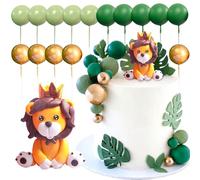 JeVenis Topper per Torta Animali Safari, Decorazioni per il Compleanno del Leone, Wild One Safari Baby Shower, Decorazioni per Torta