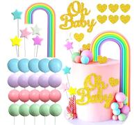 JeVenis Topper per Torta Boho Arcobaleno per Compleanno