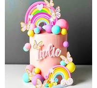 JeVenis Viola Arcobaleno Cake Topper Unicorno Decorazioni per Torte Boho Ragazze Compleanno