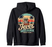 Jever Inselglück Nordsee Feeling Beach Graphic - Sedia a Righe Felpa con Cappuccio