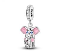 JEVIMORY Charm a clip per braccialetti, in argento Sterling 925, compatibile con braccialetti Pandora ed europei, charm a clip, per braccialetti e collane, regalo da donna (elefante argento)