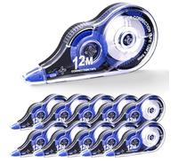 Jewan Bianchetto a Nastro,10 Pezzi Correttore a Nastro,12m x 5 mm Cancellina Nastro,Correction Tape con Cappuccio Protettivo per Bambini Studenti Ufficio Scuola Casa