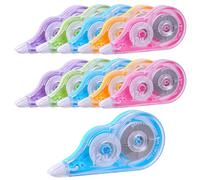 Jewan Bianchetto a Nastro,10 Pezzi Correttore a Nastro,12m x 5 mm Cancellina Nastro,Correction Tape con Cappuccio Protettivo per Bambini Studenti Ufficio Scuola Casa