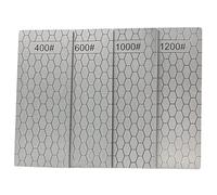 Jewboer Set di 4 pietre diamantate per affilare, piastra diamantata a grana grossa/media/fine, grana 400/600/1000/1200