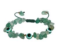 Jewboo Braccialetti con occhio di malocchio con chip naturali burattati pietre cristalli braccialetto al quarzo per le donne pietre preziose Reiki energetiche gemme spirituali gioielli regali, 7 inch,