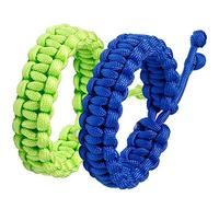 Jewboo Braccialetti di sopravvivenza in paracord intrecciato, fatti a mano, per coppie, uomini e donne, misura regolabile (set di 2), Adjustable, polipropilene, Nessuna pietra preziosa