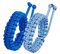 Jewboo Braccialetti di sopravvivenza in paracord intrecciato, fatti a mano, per coppie, uomini e donne, misura regolabile (set di 2), Adjustable, polipropilene, Nessuna pietra preziosa