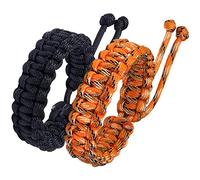 Jewboo Braccialetti di sopravvivenza in paracord intrecciato, fatti a mano, per coppie, uomini e donne, misura regolabile (set di 2), Adjustable, polipropilene, Nessuna pietra preziosa