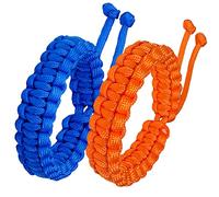 Jewboo Braccialetti di sopravvivenza in paracord intrecciato, fatti a mano, per coppie, uomini e donne, misura regolabile (set di 2), Adjustable, polipropilene, Nessuna pietra preziosa