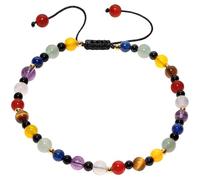 Jewboo Cavigliera con 7 cristalli chakra e pietre irregolari, gemme burattate irregolari, braccialetti alla caviglia per donne, energia spirituale, meditazione, yoga, guarigione, gioielli regalo per
