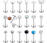 JeweBella 16G Piercing Naso Acciaio Chirurgico Piercing Orecchio Argento Oro Piercing Trago Conch Septum Helix Labbro Cartilagine Piercing Orecchini Cerchio Anallergici Donna Piercing Gioielli