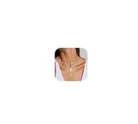 JeweBella 3PCS Collana Oro Donna Collana con Croce Perle Cuore Collana Girocollo Donna Collana Acciaio Inossidabile Donna Regolabili Catena Serpente Collana Argento Gioielli con Confezione Regalo