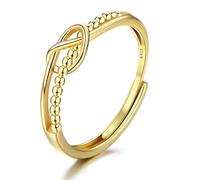 JeweBella Anelli Donna Argento 925, Regolabile Anelli con Nodo d'Amore in Argento 925, Aenlli Anniversario, Anelli di Fidanzamento, Anelli Argento Donna, Anelli Promessa Regalo Argento/Oro/Oro Rosa