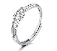 JeweBella Anelli Donna Argento 925, Regolabile Anelli con Nodo d'Amore in Argento 925, Aenlli Anniversario, Anelli di Fidanzamento, Anelli Argento Donna, Anelli Promessa Regalo Argento/Oro/Oro Rosa