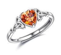 JeweBella Anelli Donna Argento 925 Regolabili Anello Cuore Pietra di Nascita Anello Fidanzamento Anello Fedine Nuziali Anelli Matrimonio Anelli Promessa Regalo di Anniversario con Confezione Regalo