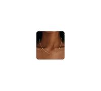 JeweBella Collana Or Donna Placcata Oro 18K Catena/Cuore/Sfera/Disco/Perla Impermeabile Sottile Catena Collana Girocollo Donna Oro/Argento Gioielli Regali