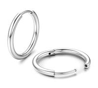 JeweBella Orecchini a Cerchio in Titanio G23 per Donna Uomo Orecchini Senza Nichel Orecchini Anallergici Orecchini Cartilagine Helix Orecchini Cerchio Piccoli Piercing Orecchio 8/10/12/14mm