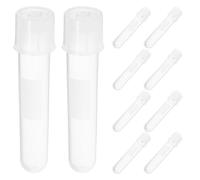 JEWEDECO 10 Pezzi Provette da Laboratorio in Plastica 12ml con Tappi, Graduazioni e Superficie Scrivibile, Sterili per Campionamento e Coltura di Liquidi