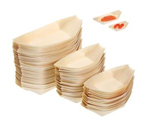 JEWEDECO 100 Pezzi Piatti a Forma di Barca in Materiale Sintetico Sicuro per Alimenti, Creativi e Unici per Sushi e Sashimi in Ristoranti e Bar