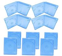 JEWEDECO 10pezzi Custodie Dvd Trasparenti Plastica Blu Da Protettive e Compatte Per Cd e Dvd Per Organizzazione e Trasporto Senza Graffi
