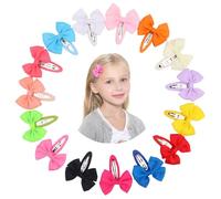 JEWEDECO 14 Pezzi Fiocchi per Chioma Bambina Morbido, Clip Comode e Sicure, Design Speciale per Fascia o Cappello Colore Casuale