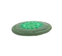 JEWEDECO 1pezzi Cuscino Rotondo Per Ciotola Sonora Buddista Tappetino Decorativo Ricamo Per Meditazione Accessorio Per Ciotola Sonora Tibetana Media Verde