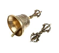 JEWEDECO 1set Campana Vajra Tradizionale Rame Campana Manufatta Per Preghiera e Decorazione Accessorio Per Buddismo Unico e Artigianale Per Amici e Famiglia