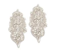 JEWEDECO 2 Pezzi Applicazione Pietre Decorative da Stirare, Applique Argento per Abiti Formali e Costumi da Danza, Massima Riflessione, Facile Applicazione, per Cerimonia e Teatro