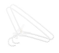 JEWEDECO 2 Pezzi Grucce per Abiti con Perle e Nastro Bianco, Appendiabiti Multifunzione Resistenti e Decorativi per Armadio, Supporti Anti-deformazione per Vestiti Pesanti in Casa