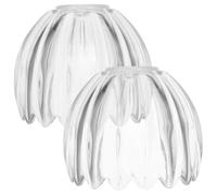 JEWEDECO 2 Pezzi Mini Lampada Vetro Trasparente Paralume Sostitutivo per Lampade da Tavolo Piccole Copertura Decorativa per Applique e Lampadari