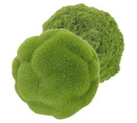 JEWEDECO 2 Pezzi Palline Decorativa di Muschio Artificiale Verde Forma Realistica in Schiuma e Plastico per Giardino e Decorazioni Fai-da-Te di Paesaggi