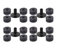 JEWEDECO 20 Pezzi Set di Tamponi in Feltro Nero per Piatti e Pedali Doppi, Diametro 2,5 Cm e 4 Manicotti in Metallo, Ammortizzatori per Sessioni di Pratica in Appartamento