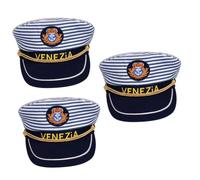 JEWEDECO 3 Pz Marina Cappello capitani nave conduttore barca compagno marinaio berretto navy a righe